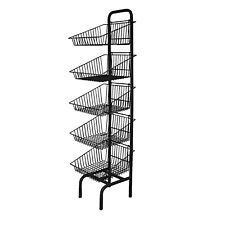 5 Tier Black Basket Stand Storage Retail Catering Bakery Store Display (Q5/BLK)