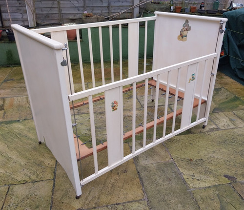 Vintage 1950 cot bed - cot, drop