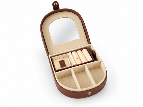 Brown leather travel jewellery - travel,