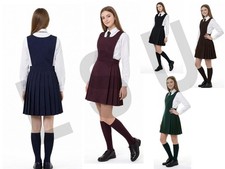 GIRLS BIB PINAFORE PLEATED