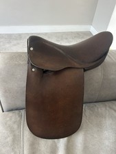 14.5 Brown Pony Saddle English Leather Good Used Condition Used