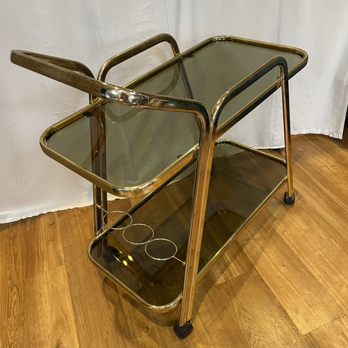 Vintage brass and smoked glass - vintage,