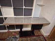 Marble Dining Table High Gloss Rectangular Kitchen Dining Room, Strong Base