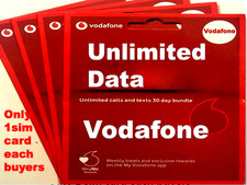 NEW 7 to 100GB UK VODAFONE Sim Card Pay As You Go PAYG STANDARD MICRO 20 Ponly
