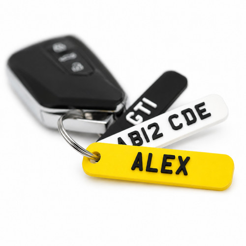 Personalised car reg keyring - personalised,