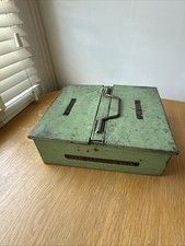 Vintage Green Metal Garrison Shoe Cleaning Shine Polish Box Tin Lovely Item