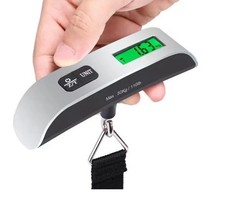 NEW 50KG DIGITAL TRAVEL PORTABLE HANDHELD LUGGAGE WEIGHING SCALES, SUITCASE BAG.