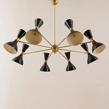 Mid Century 8 Arms Diabolo Italian Chandelier Style Stilnovo Sputnik Ceiling Lig