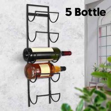 5 Bottle Wine Rack Black Metal
