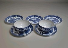 Japanese 2 Tea cups Blue White