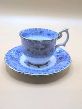 Antique Spode R1464 Blue and White China Camilla Demitasse Cup & Saucer RARE