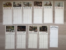 11 Unused Cigarette Whist Score Cards Players Ogdens Teofani Richmond Gem