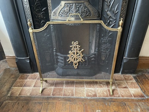 Fabulous 1900s fireguard brass - fireguard,