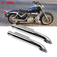 2Pcs Chrome Exhaust Muffler Silencer For Suzuki VL 125 800 1500 Intruder Bobber