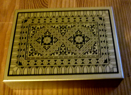 Metal playing card box - card,
