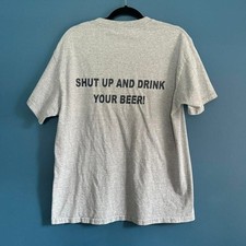 Y2K Wrigley Field T Shirt Men's Size Large Gray Navy 2000 Beer The Bleachers