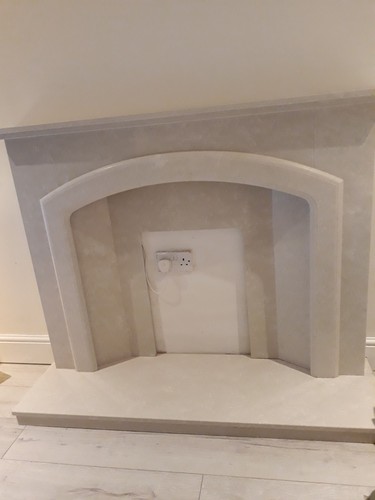 Marble fireplace beige - marble,