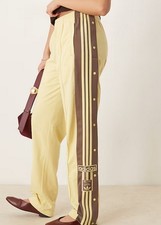 ADIDAS ORIGINALS ADIBREAK SNAP BUTTON YELLOW TRACKPANTS POPPER UK M LAST ONE