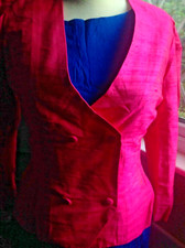 Silk jacket pink double