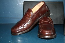 Vintage Samuel Windsor brown leather penny loafers 9.5 boxed mod dress revival