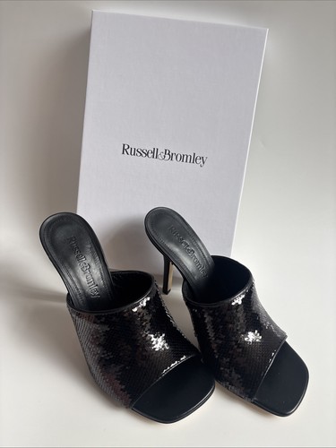 Ladies black sequin heeled - sequin,