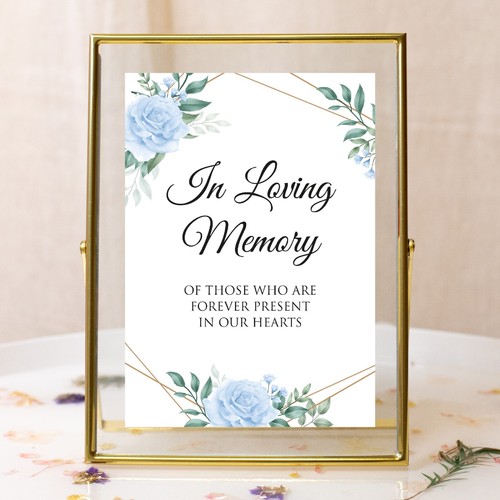 Wedding table sign blue - table,