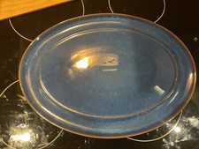 Denby imperial blue large carver plate/platter oval 14.5" X 11" (p&p Inc)