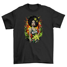 "Weed Hemp_25" T-shirt - Funky Afro Girl Vibes! Unisex design, Funny Tee for Nat