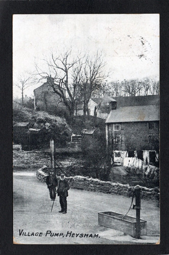 Postcard heysham village pump - village,