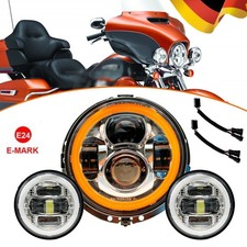 7" LED Headlight 2X 4.5" Fog Lamp For Harley Electra Glide Classic