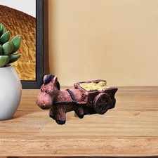 Horse Pulling Cart Statue Garden Ornament for Balcony Home Office Tabletop