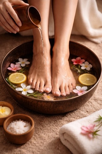 Handmade copper pedicure bowl - handmade,