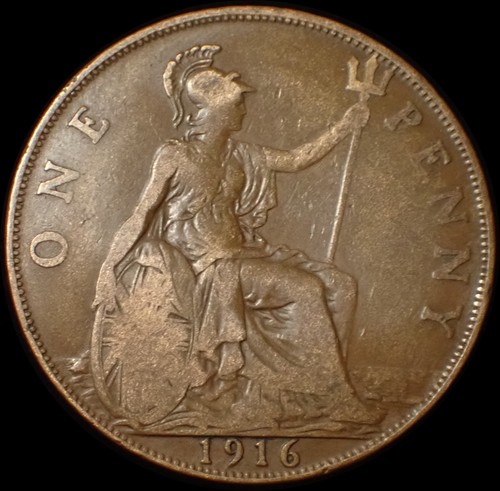 One penny 1916 george v - uk,