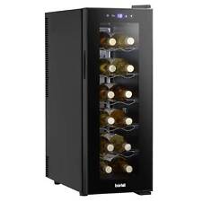 Baridi 12 Bottle Wine Fridge Cooler, Super Quiet 25dB, Touch Control, LED - Blac