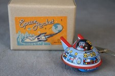 Vintage Sanko Japan Tin Toy Z-15 Space Rocket Wind Up Robot Toy Boxed & Working