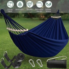 Garden Hammock Camping Canvas Hammock Bed Breathable Hanging Swing Spreader Bar