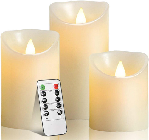 Pack ivory flameless - 3, led