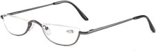 Half Frame Reading Glasses Spring Hinges for Men Women Slim Half Moon Lens Reade