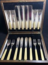 Vintage Silver Plated Fish Cutlery -Set Of 16 Pieces By Thomas Turner & Co