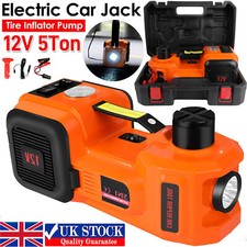 5Ton 12V Electric Car Jack with Tire Inflator Pump LED Hydraulic Car Jack Lift
