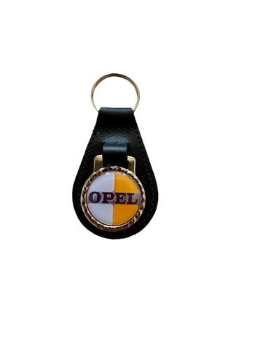 Black leather keyring fob - black,