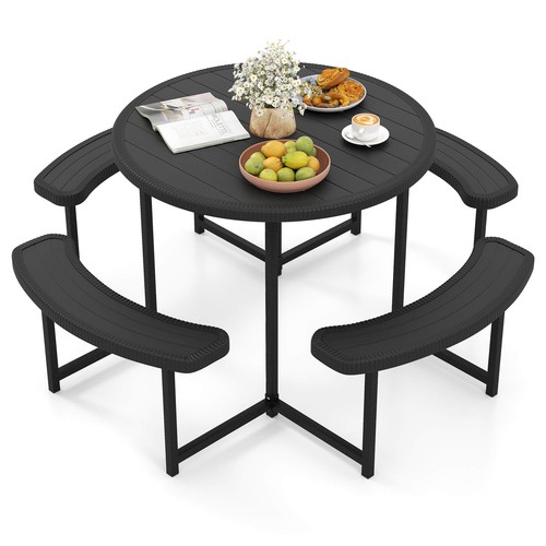 Round picnic table bench - round, set