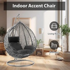 Rattan Egg Chair Swing Outdoor Garden Patio Hanging Wicker Hammock Pod Chair