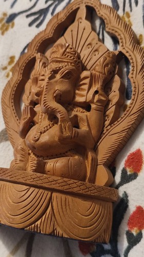 Ganesh statue vintage - statue, wooden