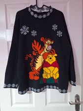 vintage 90s disney winnie the pooh knitted Christmas jumper szM