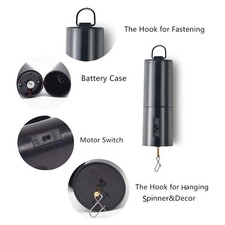 Black Hanging Battery Powered Motor Rotating Motor For Garden Wind Spinner Wind