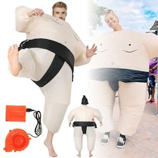 Inflatable Sumo Costume for Adult Blow up Halloween Costume Party Game Fat Suit