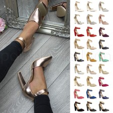 WOMENS LADIES BLOCK HIGH HEEL