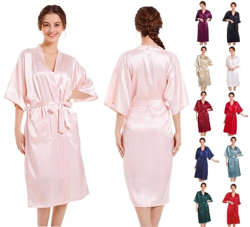 Womens silk satin kimono - silk,