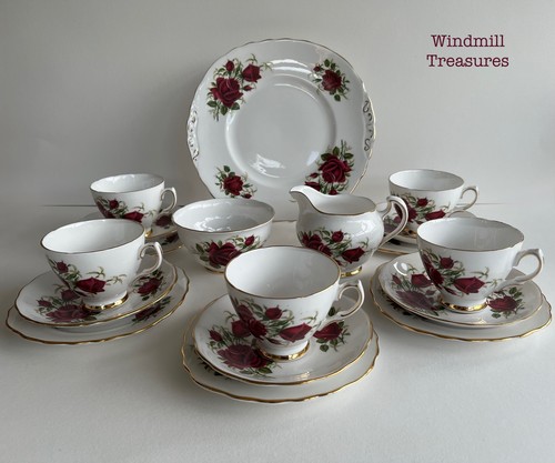 Colclough red double rose - red,